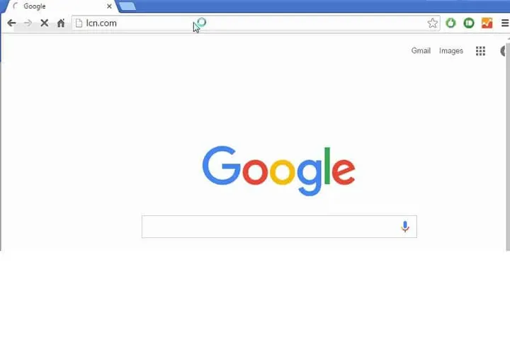 com domain on search page