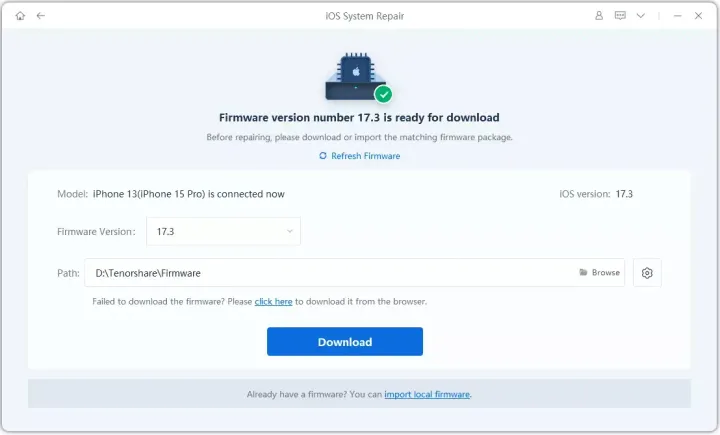 download necessary firmware
