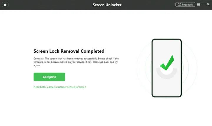 droidkit screen lock removal completed