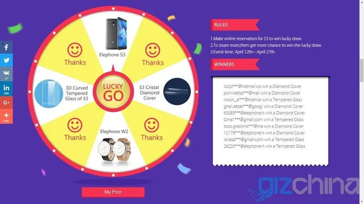 elephone s3 2 result