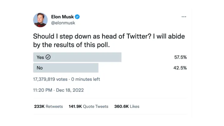elon musk twitter results