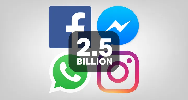 facebook whatsapp instagram messenger 25