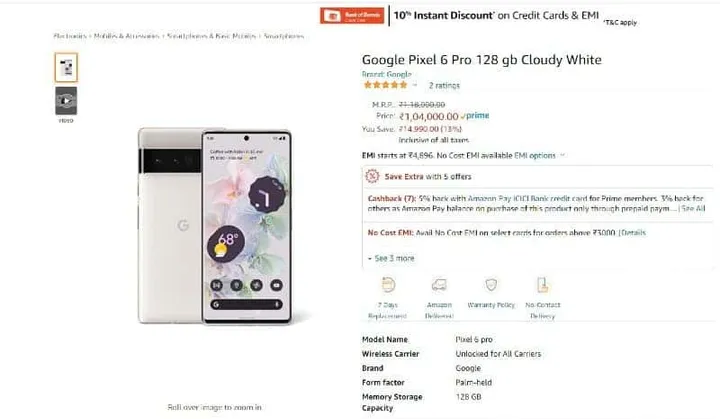 fake google pixel 6 pro amazon india
