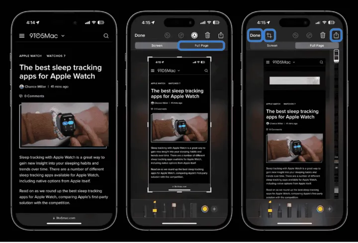 full page screenshot iphone