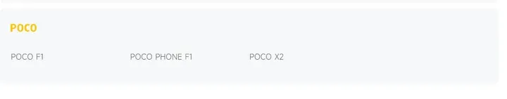 full updated list poco phones