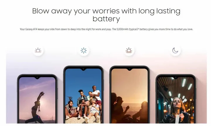galaxy a14 4g battery life