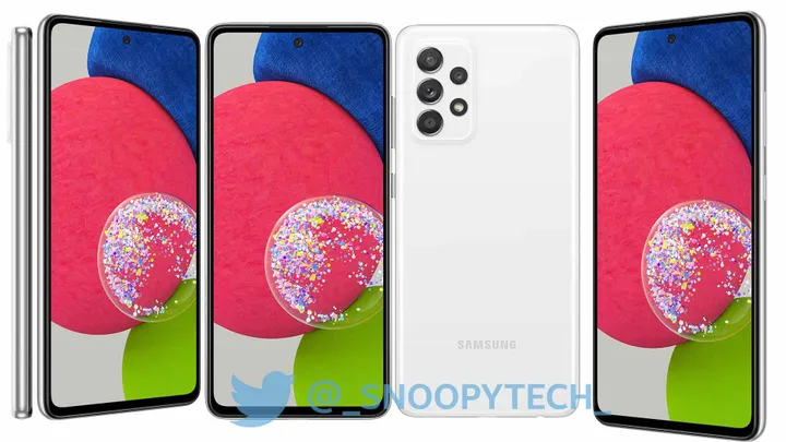 galaxy a52s white leaked render