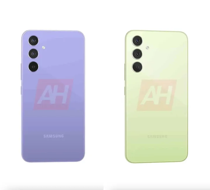 galaxy a54 purple and neon green