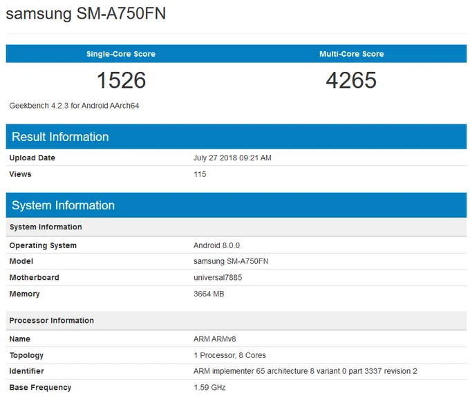 galaxy a7 2018