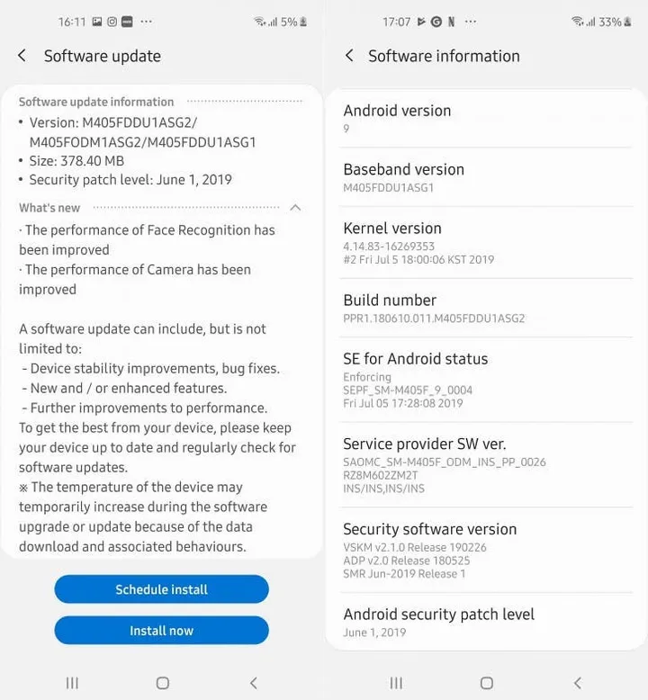 galaxy m40 software update