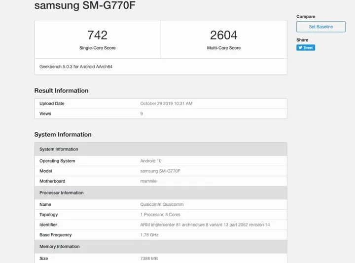 galaxy s10 lite benchmark