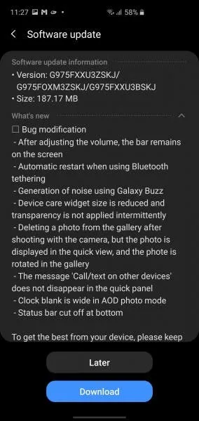 galaxy s10 update