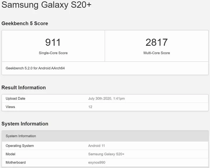 galaxy s20 plus android 11