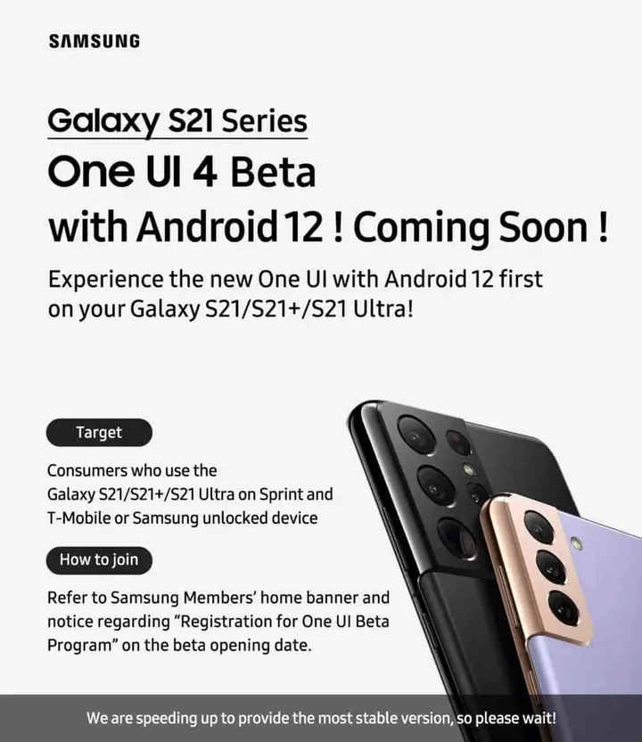galaxy s21 one ui 4 beta poster usa 1000w 1157h