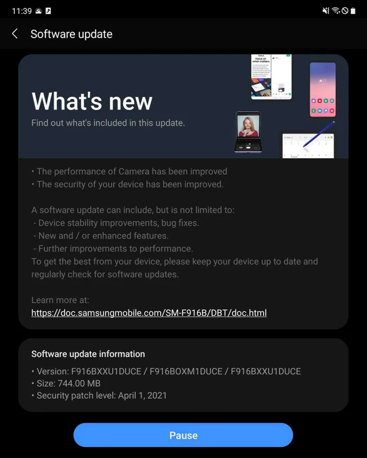 galaxy z fold 2 april 2021 security patch