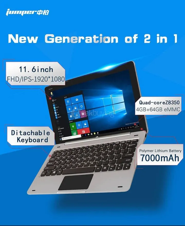 geekbuying jumper ezpad 6 ultrabook tablet pc silver 395791