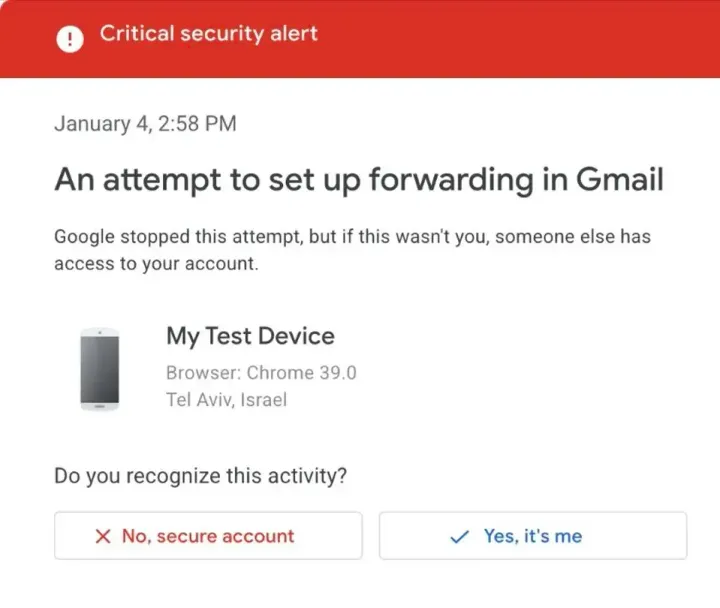 gmail alert