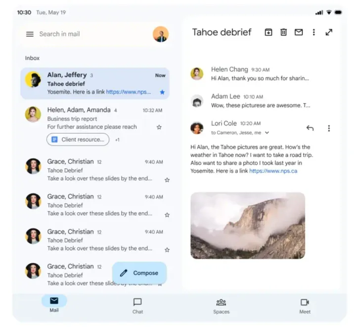 gmail foldables