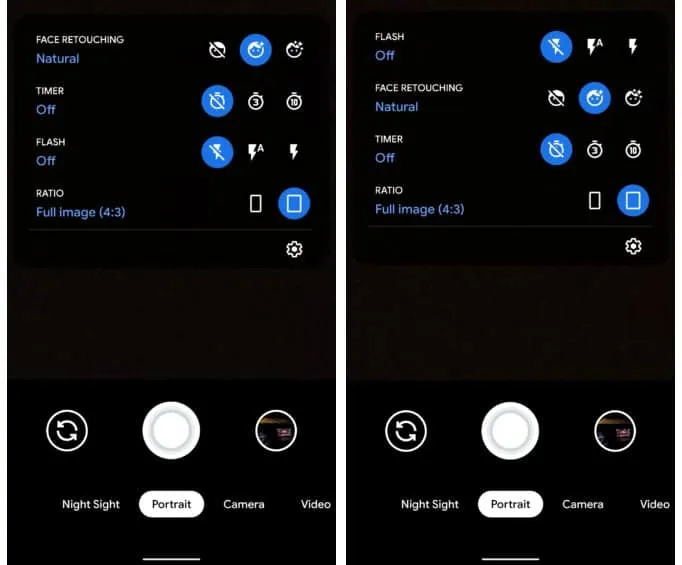 google camera v73 tweaked menu