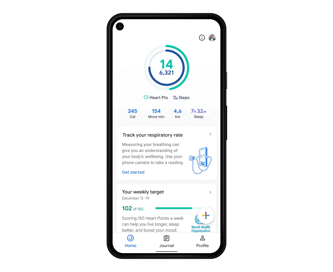 google fit measuring respiratory rate