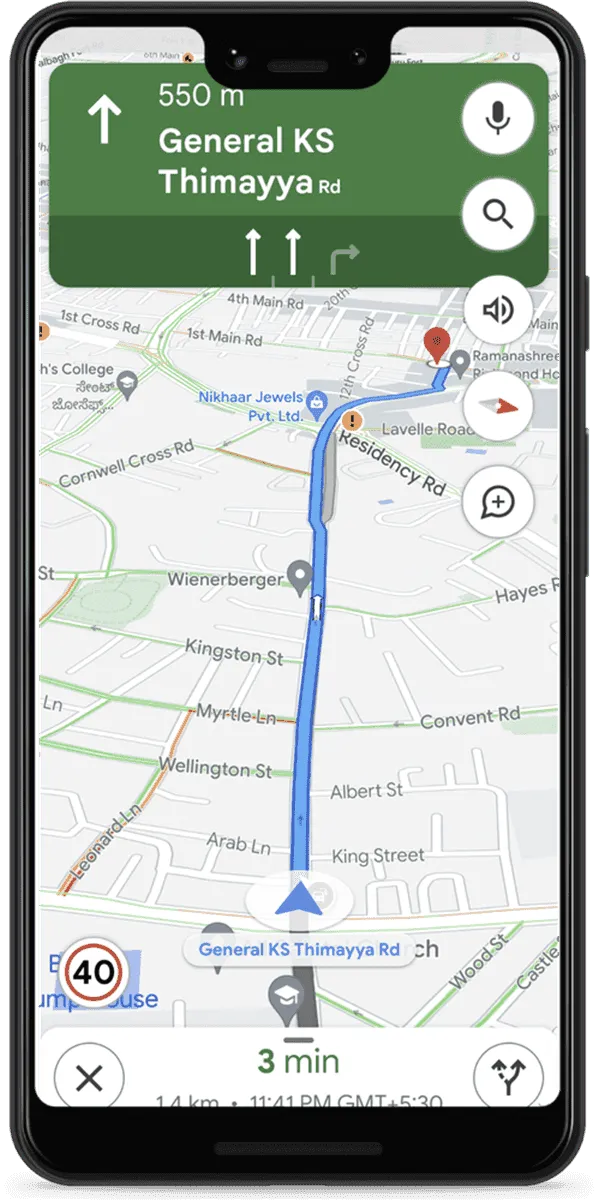 google maps speed limit