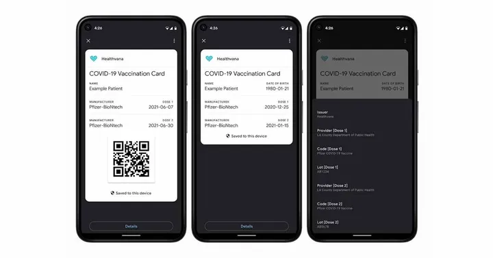 google pay covid card