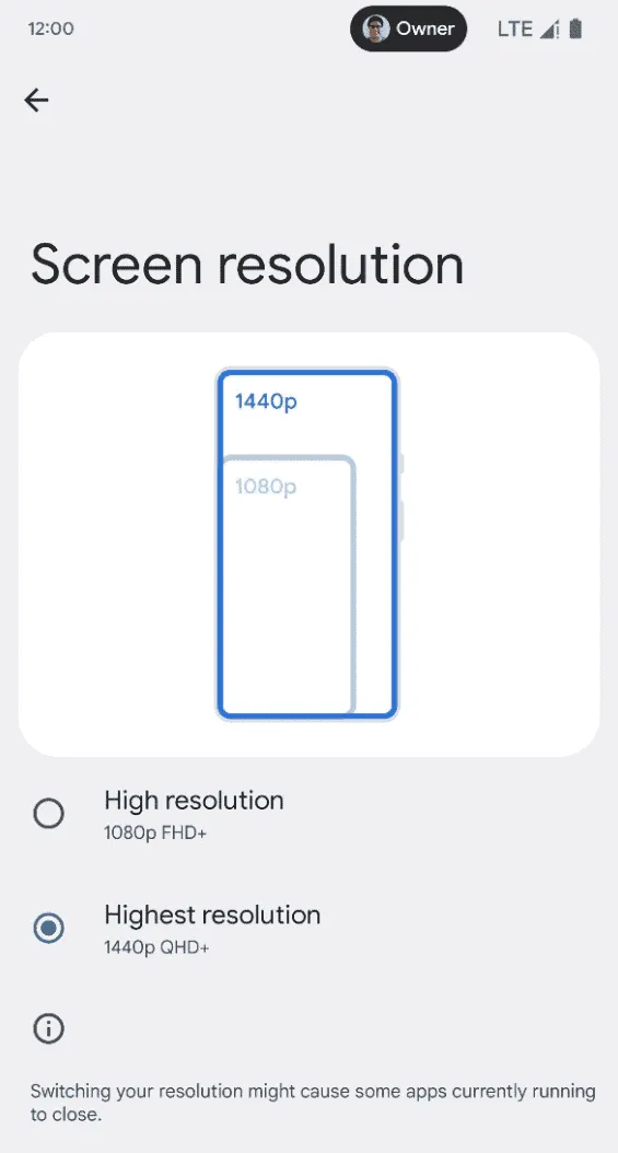 google pixel 7 pro display 1440p or 1080p 2