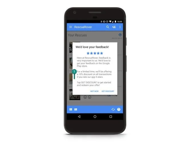 google play app rating incentive