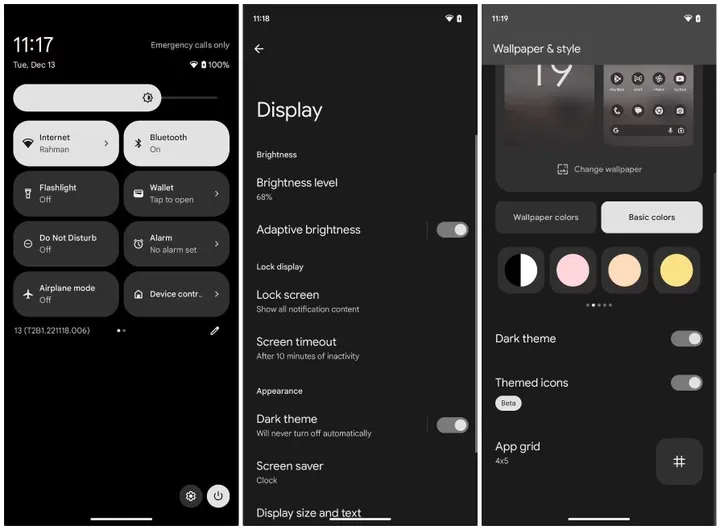 greyscale material you theme