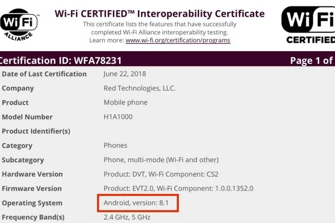 h red hydrogen one wifi