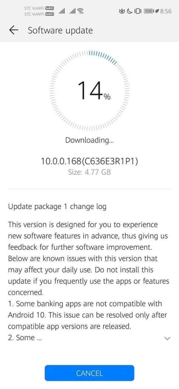 hchuawei nova5t stableemui10 update 1