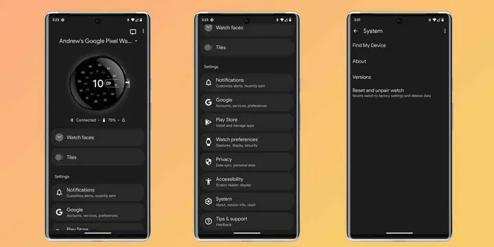 how to reset your google pixel watch on phone