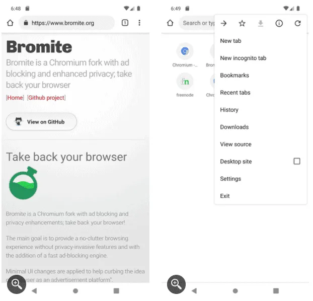 indie app bromite