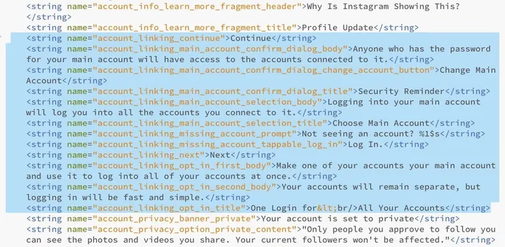 instagram account linking