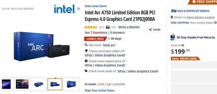 intel arc a750 deal