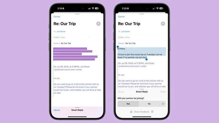 ios 18 1 smart replies