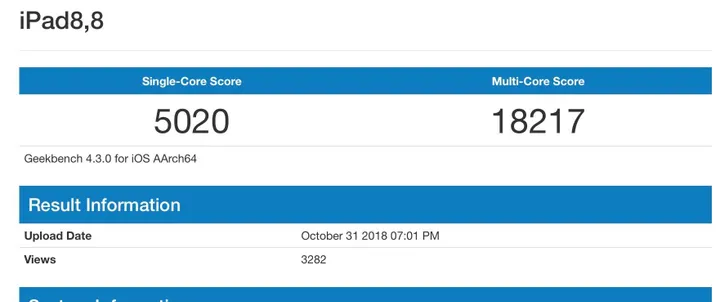 ipad pro geekbench