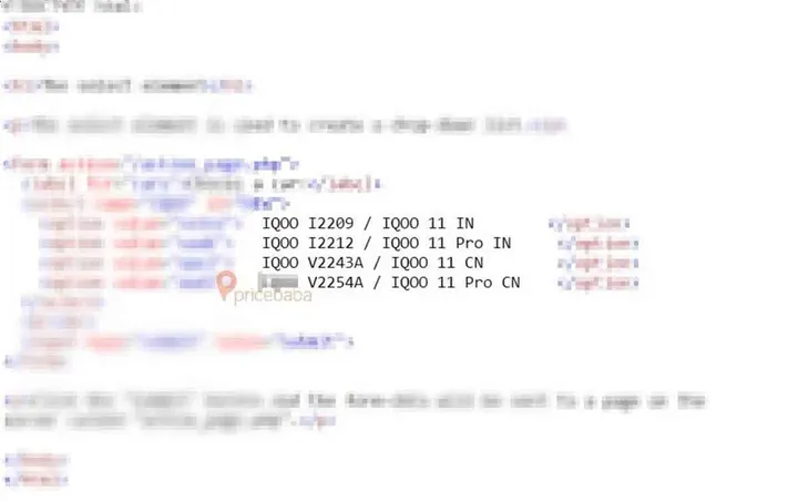 iqoo 11 series model numbers moniker leaked