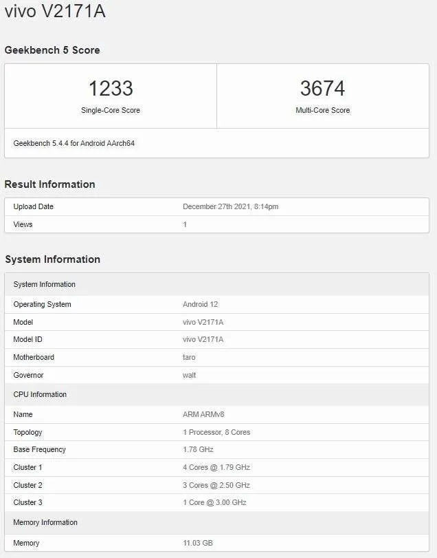 iqoo 9 geekbench