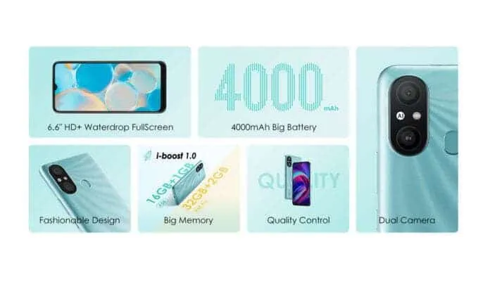 itel a58 series specifications