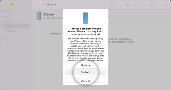 itunes for bypassing passcode