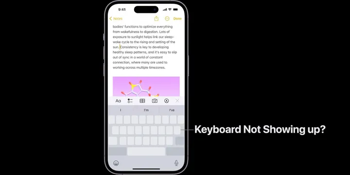 keyboard not showing up