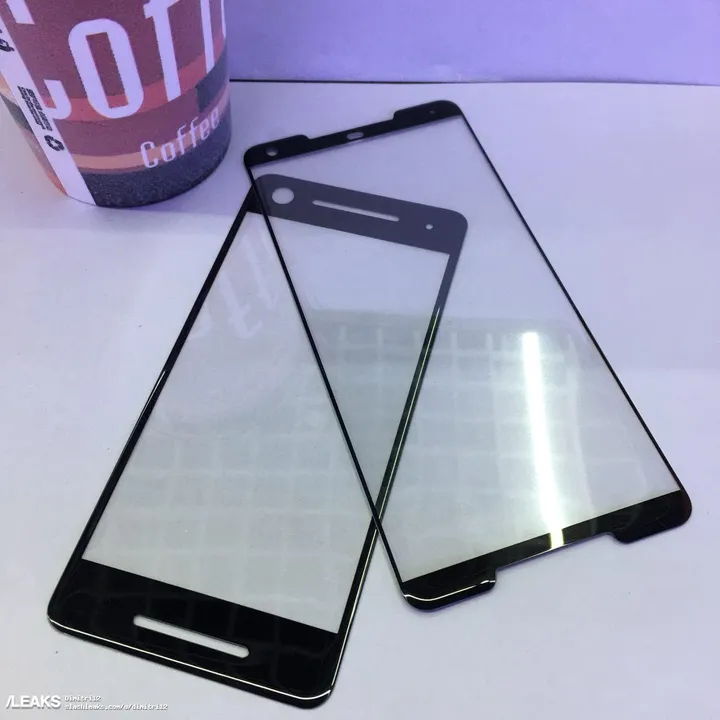 leaked images of the screen covers of google pixel 2 and google pixel 2xl