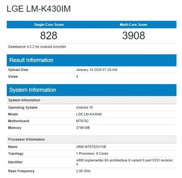 lgk43 geekbench