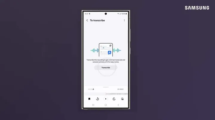 live transcription on galaxy ai
