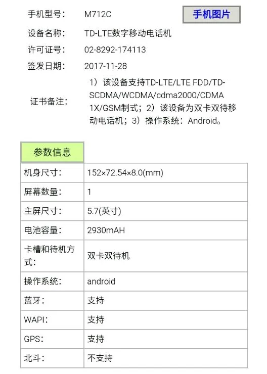 meizu m712c tenaa