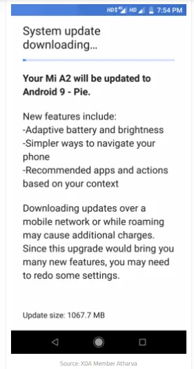 mi a2 android pie screenshot xda