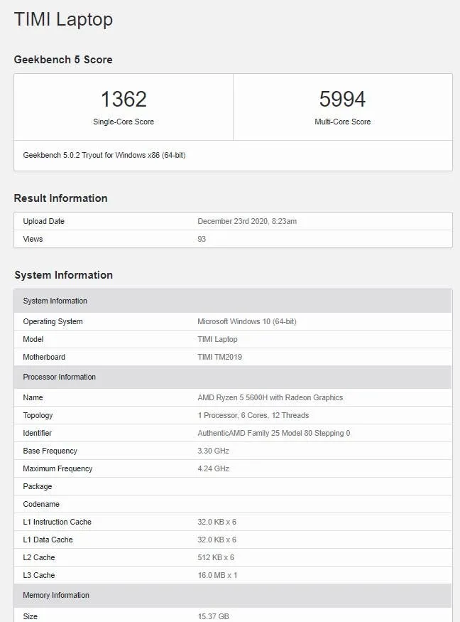 mi notebook pro amd ryzen 5 5600h