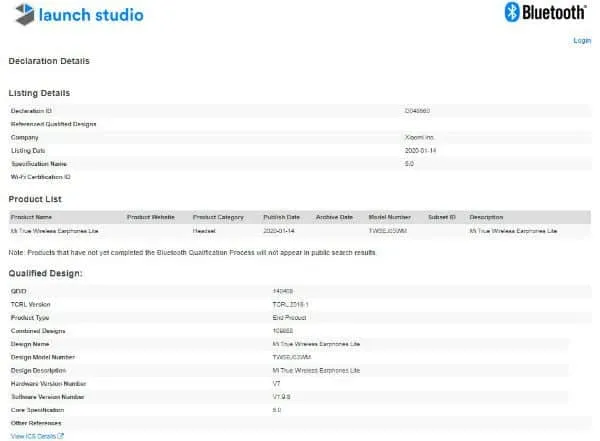 mi true wireless earphones lite