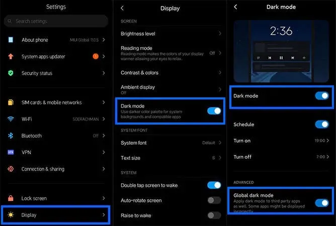 miui dark mode a